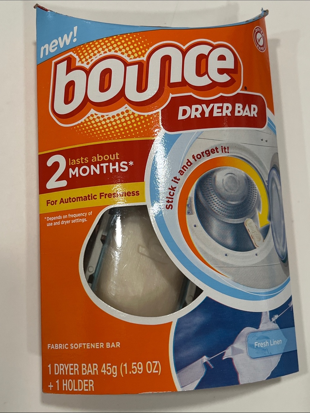 NWT Bounce Dryer Bar (Fresh Linen) 1 Bar + 1 Holder Discontinued/ HTF